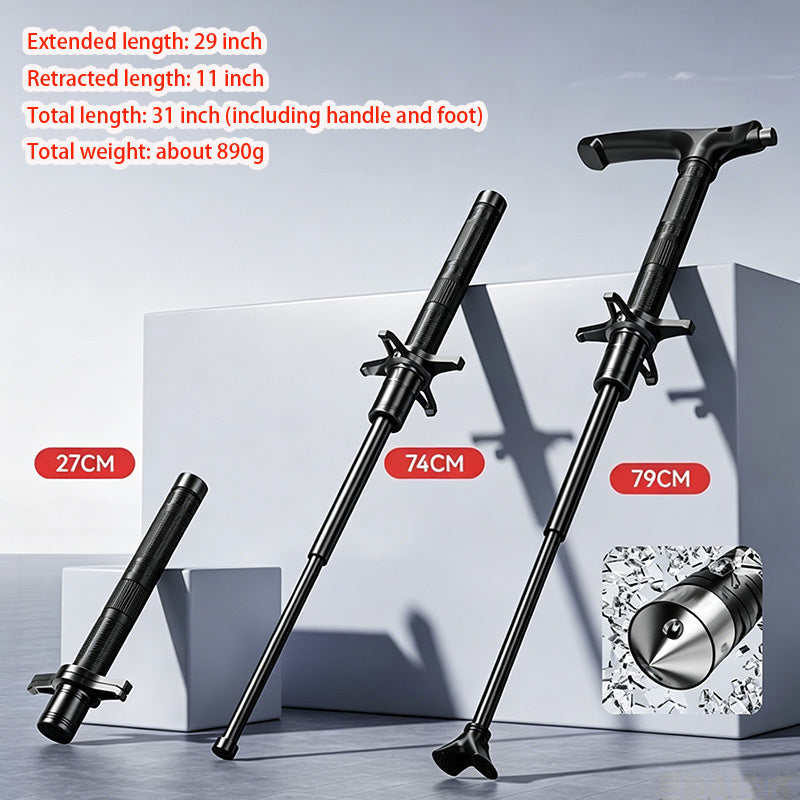 Portable Multifunctional Hiking Expandable Baton Self-defense Baton Trekking Pole folding hiking Mountaineering sticks