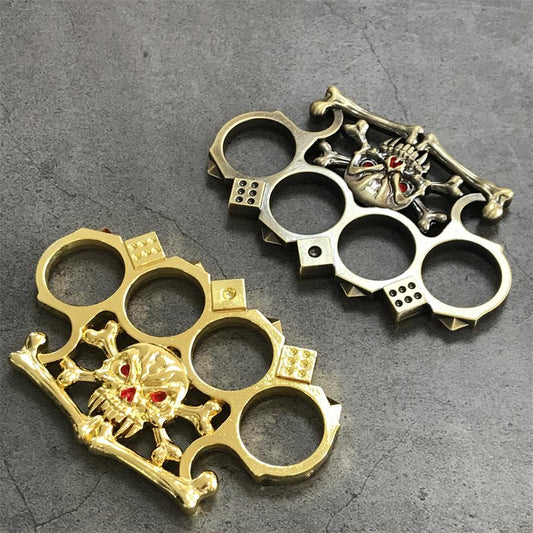 A dice-and-skull themed brass knuckle duster, a pop-culture collector favourite