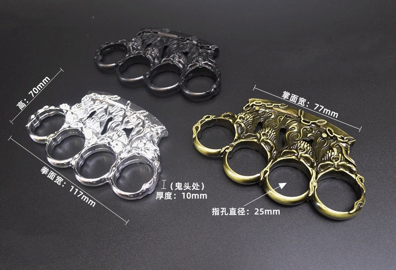 Hand Buck Ghost Fire Style Knuckle Duster Four Fingers Tiger Fist Ring Hand Buck ...