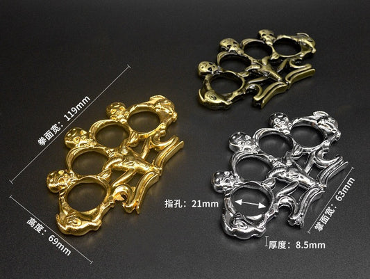 Sheep Skull Knuckle Duster Finger Tiger Martial Arts Practice Four Fingers Hand Clasp Boxing Ring Combat Protective Gear EDC Tools