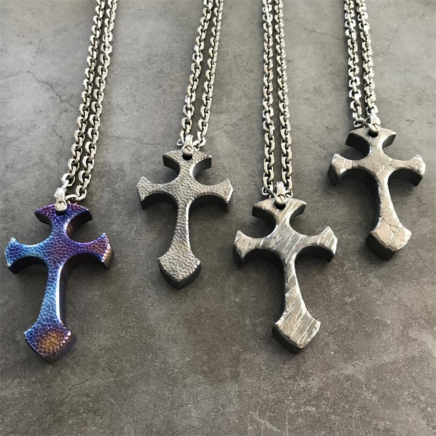 Handmade TC21 Titanium Cross Pendant Necklace