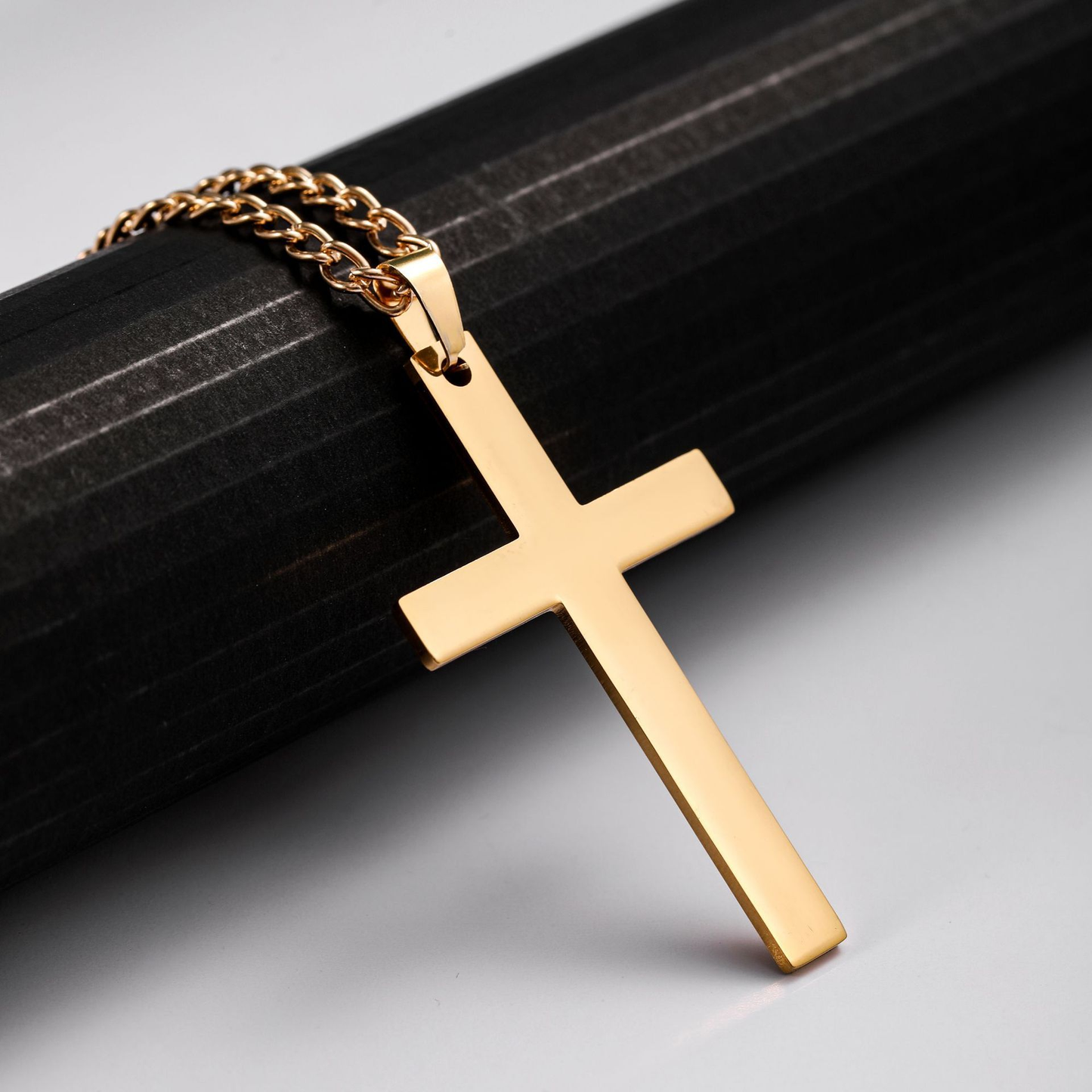 Smooth Cross-shaped Titanium Steel Necklace Pendant Decoration