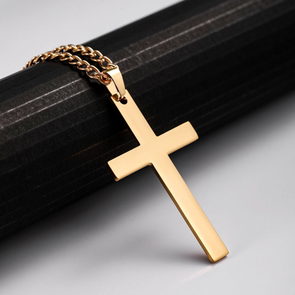 Smooth Cross-shaped Titanium Steel Necklace Pendant Decoration
