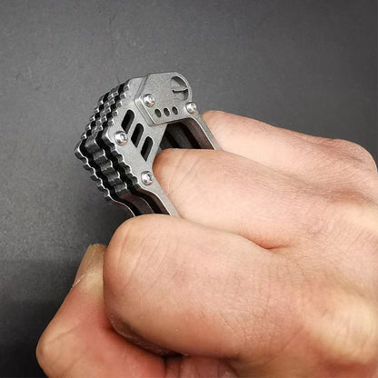 Precision Steel Knuckle Duster Window Breaker Survival Weapon Outdoor Carry EDC Tool