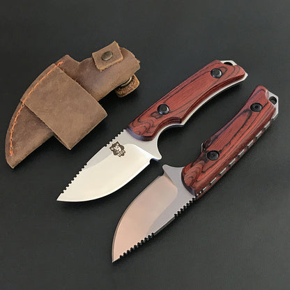 Liome 15017 Fixed Blade Knife Wooden Handle Camping Tactical Fishing Hunting Straight Knives Pocket EDC Security Defense Tool