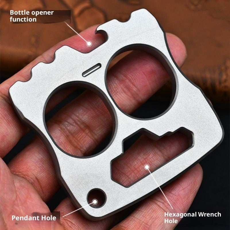 Multifunctional Titanium Knuckle Duster Smiley Face Bottle Opener