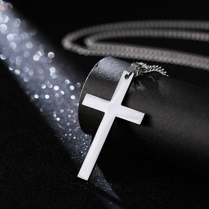 Smooth Cross-shaped Titanium Steel Necklace Pendant Decoration