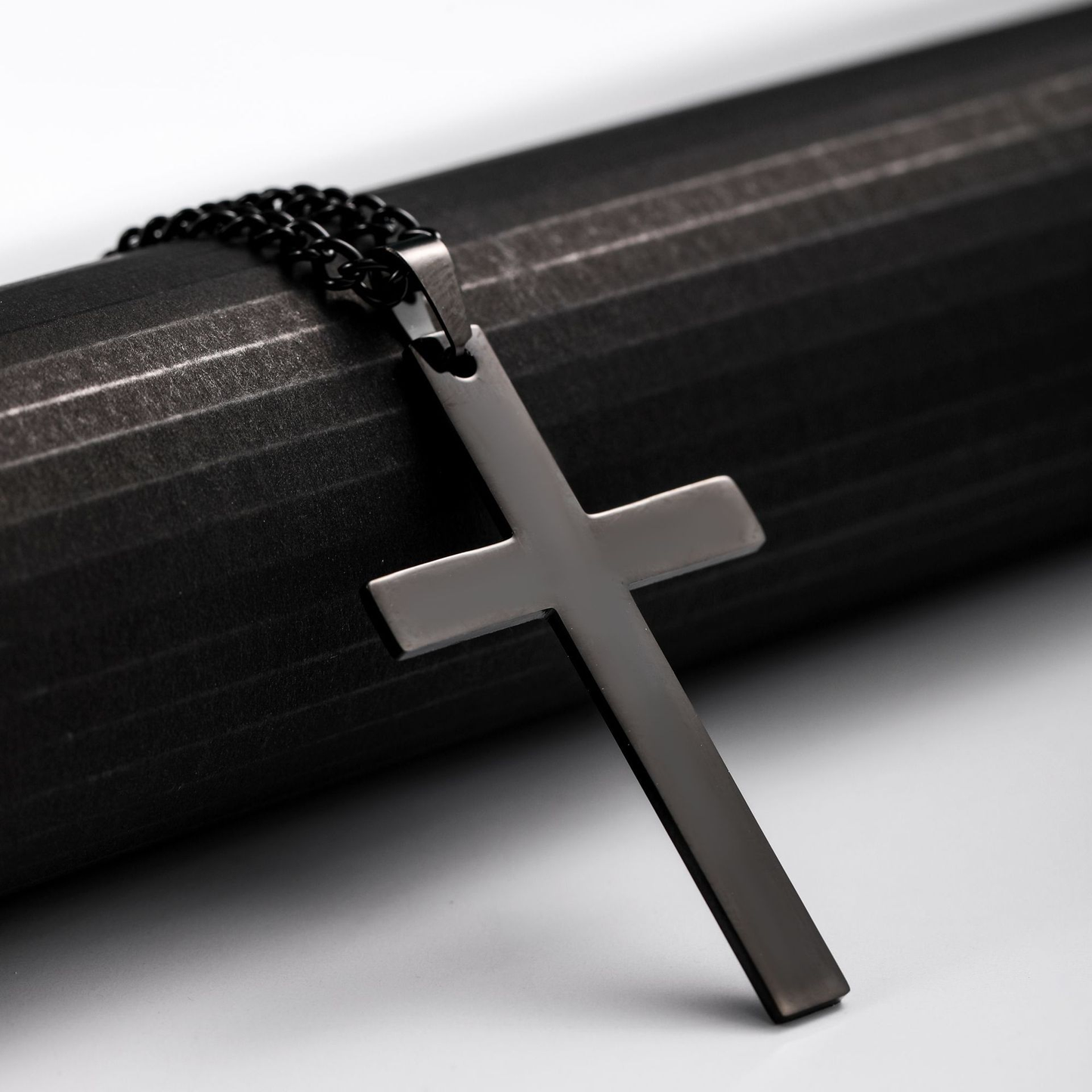 Smooth Cross-shaped Titanium Steel Necklace Pendant Decoration