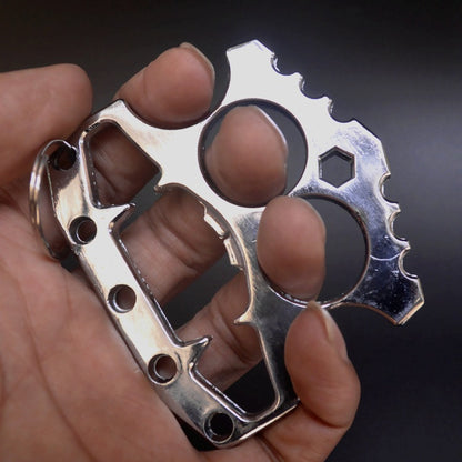 Multifonction Durable Knuckle Duster ouvre-bouteille de bière Double doigt EDC outil d'auto-défense