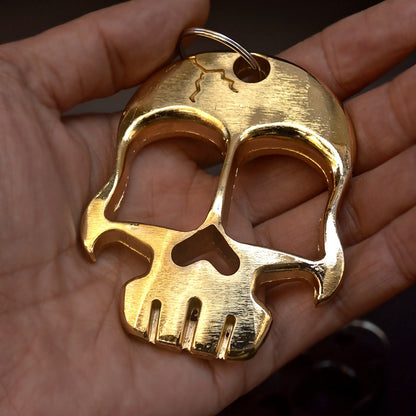 Weighted and Thickened Knuckle Duster Two-finger Boxing Skull Defense Boxing Martial Arts Boxing Buckle Multi-function Bottle Opener