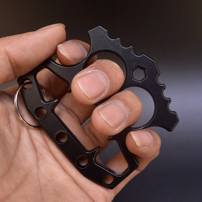 Multifunction Durable Knuckle Duster Beer Bottle Opener Double Finger EDC Self Defense Tool