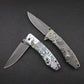 Wolf-Embossed Handle Folding Knife Outdoor Camping Hunting Pocket EDC Tool