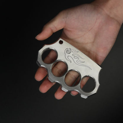 Fine Steel Solid Knuckle Duster Finger Buckle Self-defense Broken Window EDC Tool Boxing Training Combat Gear