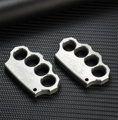 Fine Steel Solid Knuckle Duster Finger Buckle Self-defense Broken Window EDC Tool Boxing Training Combat Gear