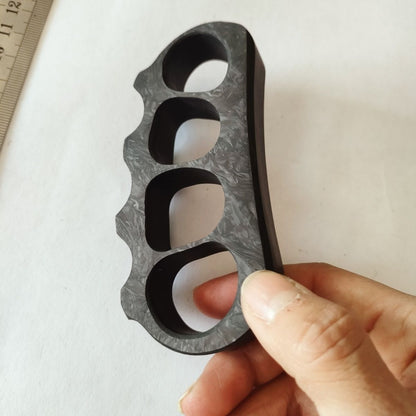 Carbon Fiber Knuckle Duster Boxing Four Finger Buckle Defense Window Breaker Outdoor EDC Tool