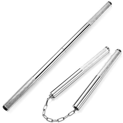 Steel 2-in-1 Multifunctional Nunchaku Outdoor Practice Self Defense EDC Tool