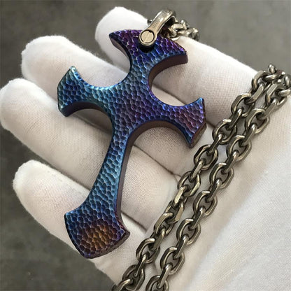 Handmade TC21 Titanium Cross Pendant Necklace