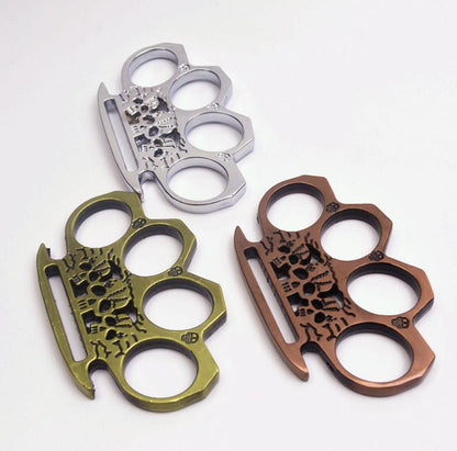 Ghost - Solid Brass Knuckles Duster For Self Defense Window Breaker EDC Supplies