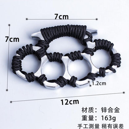 Umbrella Rope Knuckle Duster Four Finger Defense Fitness Training Boxing Window Breaker Combat Protective Gear Portable EDC Tool