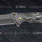 Female God of War-Embossed Handle Folding Knife Outdoor Camping Hunting Pocket EDC Tool