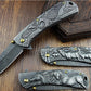 Sheep Eagle Horse-Embossed Handle Folding Knife Outdoor Camping Hunting Pocket EDC Tool