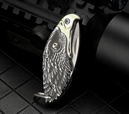 Eagle Folding Knife Outdoor Defense Portable Keychain Knife Pendant Decoration EDC Tools