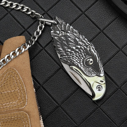 Eagle Folding Knife Outdoor Defense Portable Keychain Knife Pendant Decoration EDC Tools