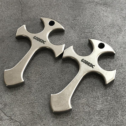 GODEDC Titanium Cross Knuckle Self Defense Necklace Decoration