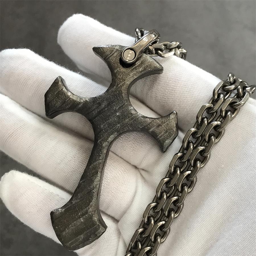 Handmade TC21 Titanium Cross Pendant Necklace