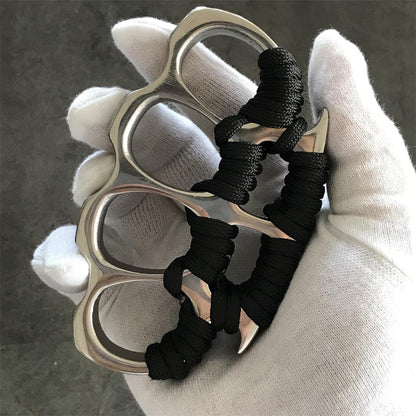 Steel Knuckle Duster Big Finger Hole Broken Window EDC Tool