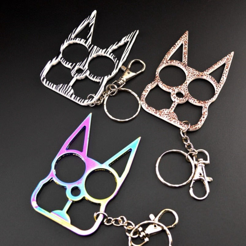 Keychain Cat Knuckle Duster EDC Self-defense Decoration
