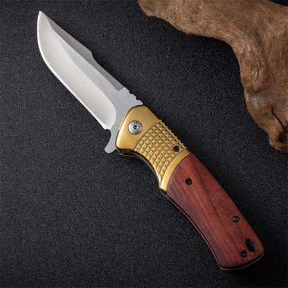 Wooden Handle Outdoor Folding Knife Camping Survival Knives