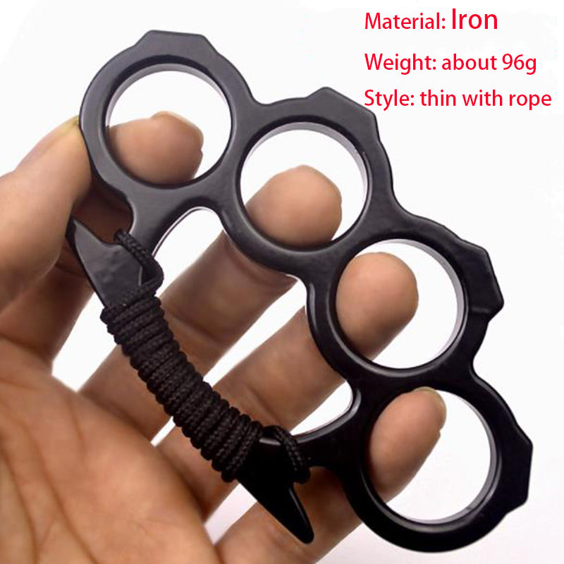 Iron Knuckle Duster Four Finger Boxing Training Outdoor Safety Defense Window Breaker Pocket EDC Tool Portable Combat Protector