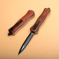 Wood Handle Tactical Automatic Knife Emergency Window Breaker EDC Tool Camping Pocket Knives