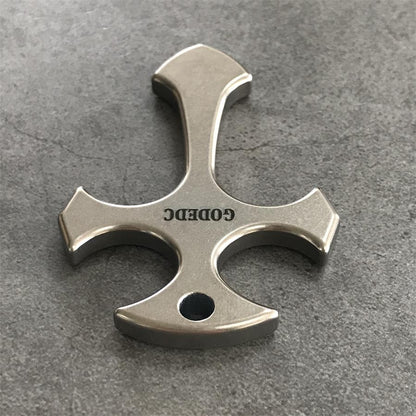 GODEDC Titanium Cross Knuckle Self Defense Necklace Decoration