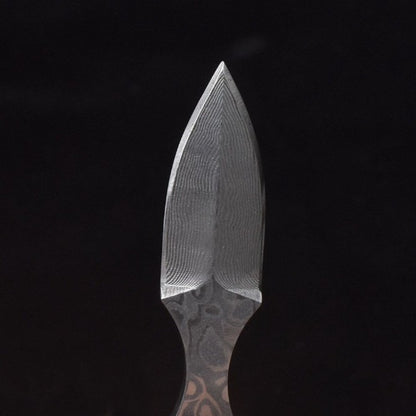 Damascus Steel Bullhead Knife Portable EDC Decoration