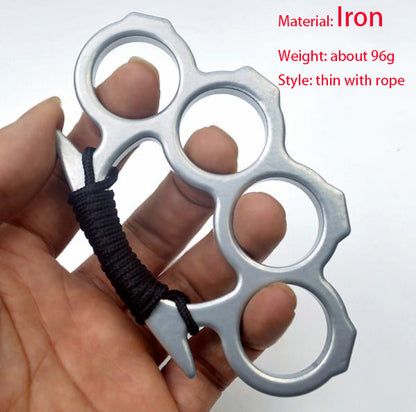 Iron Knuckle Duster Four Finger Boxing Training Outdoor Safety Defense Window Breaker Pocket EDC Tool Portable Combat Protector