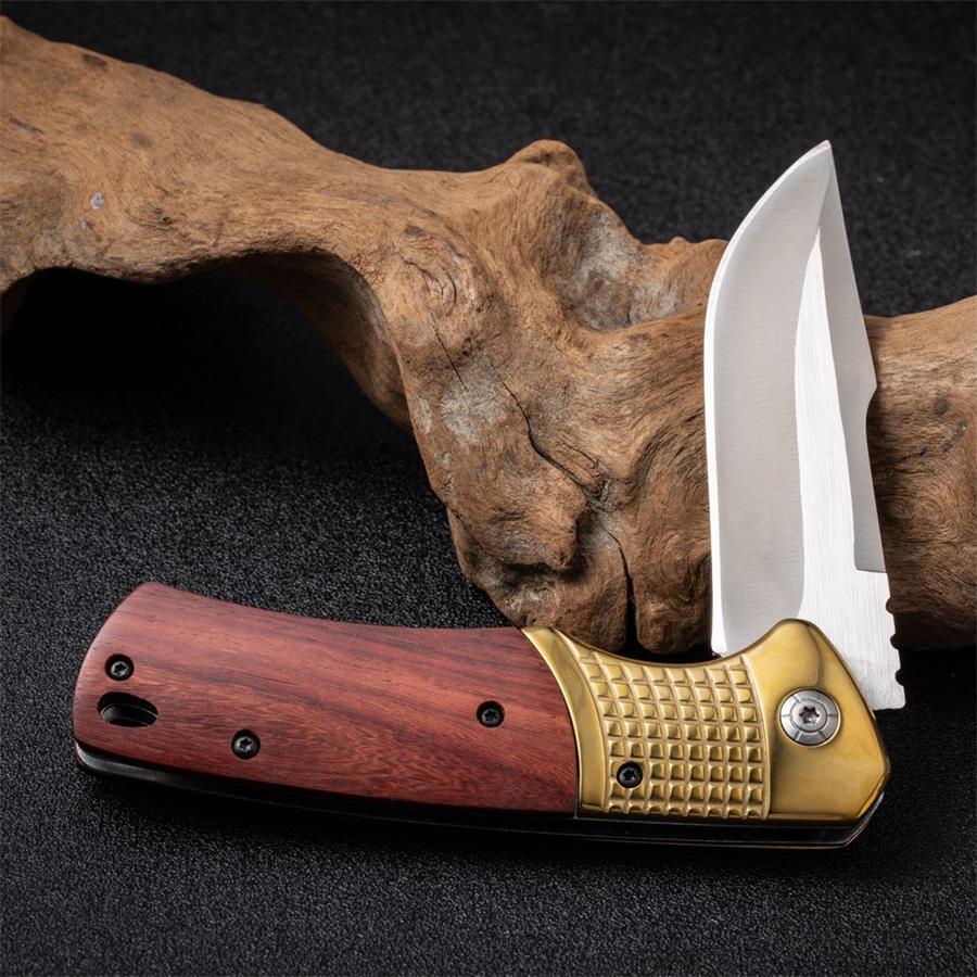 Wooden Handle Outdoor Folding Knife Camping Survival Knives