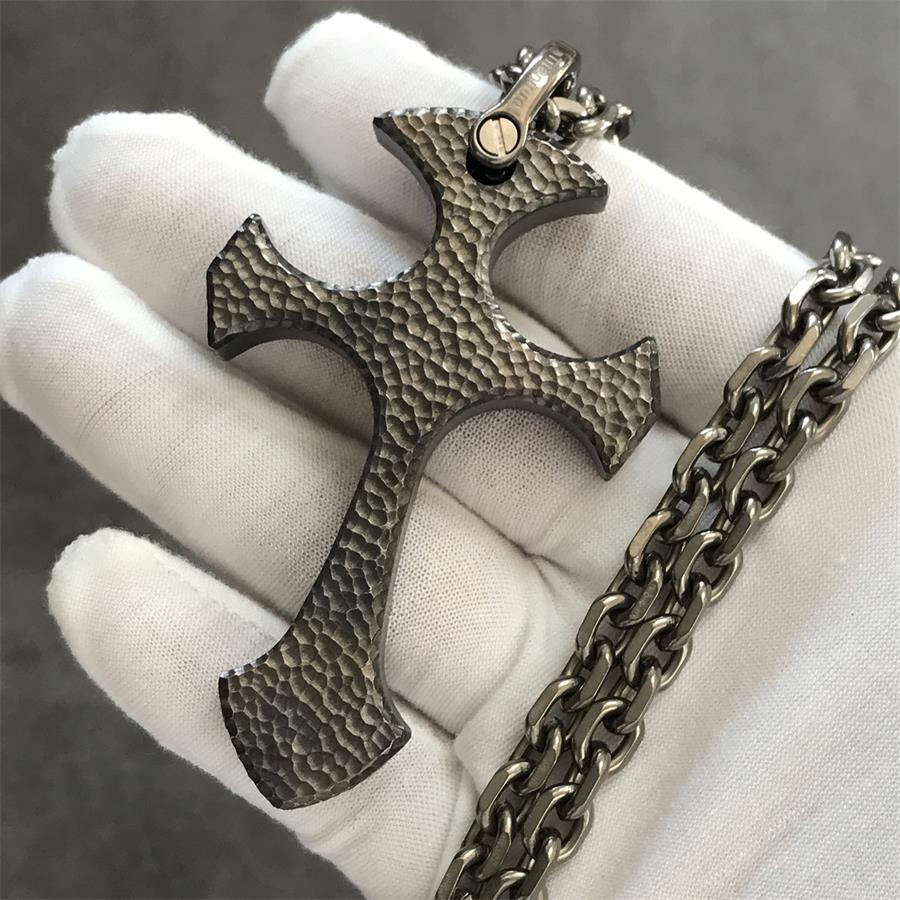 Handmade TC21 Titanium Cross Pendant Necklace