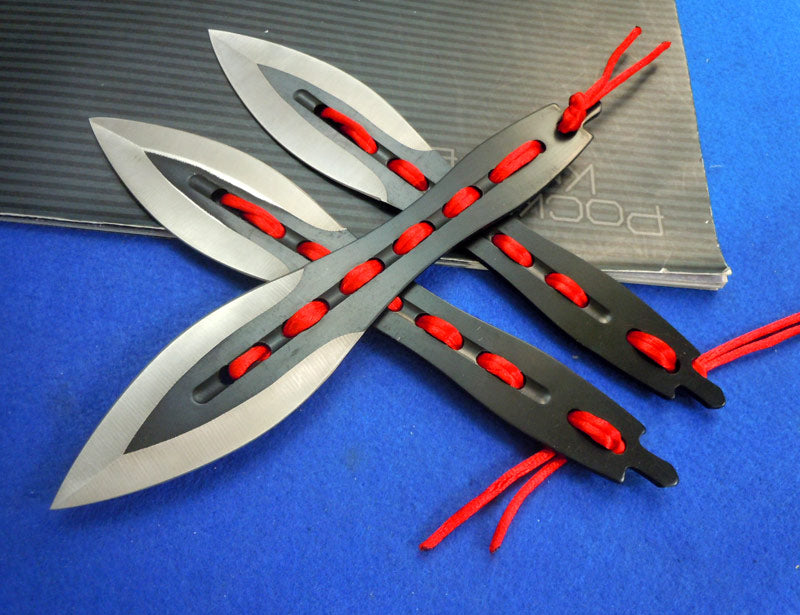Red Silk Ribbon Darts Outdoor Hunting Defense Knife EDC Tool