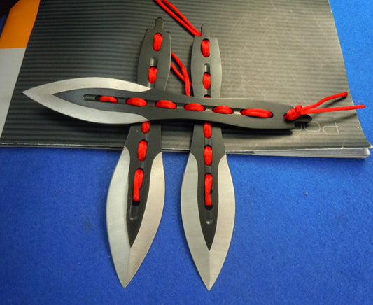 Red Silk Ribbon Darts Outdoor Hunting Defense Knife EDC Tool