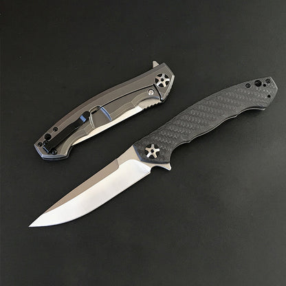 S35VN Blade 0452 Folding Knife Carbon Fiber Titanium Handle Pocket Knives