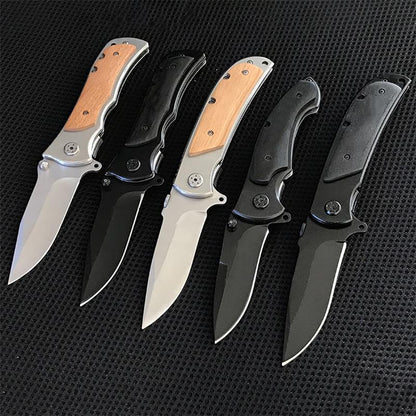 Folding Knife 339 338 337 Wooden Handle Portable Self-defense Pocket Knives