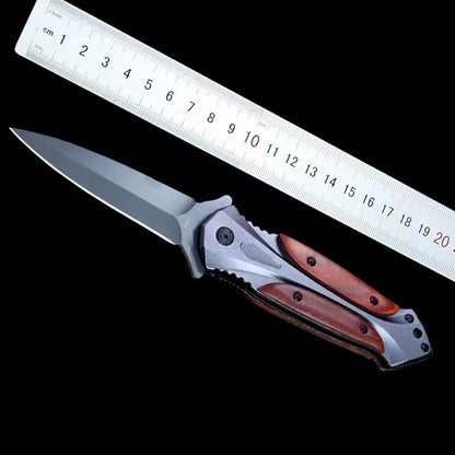 BM Wooden Handle Folding Knife Outdoor Camping Pocket Knives