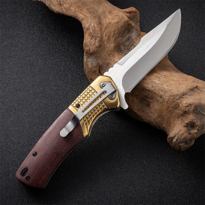 Wooden Handle Outdoor Folding Knife Camping Survival Knives