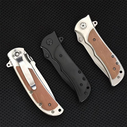 Folding Knife 339 338 337 Wooden Handle Portable Self-defense Pocket Knives