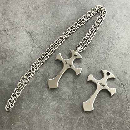 GODEDC Titanium Cross Knuckle Self Defense Necklace Decoration