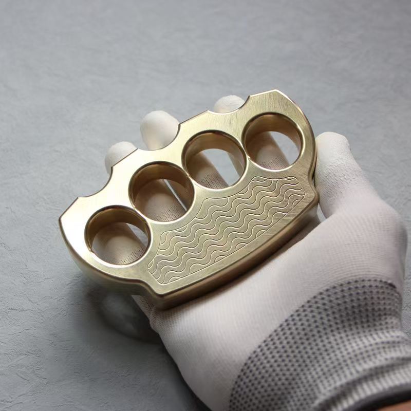 Wave Brass Knuckle Duster Self-Defense EDC Tool