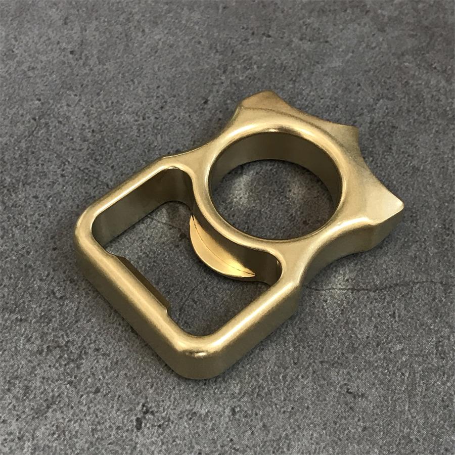 Brass Knuckle Duster Bottle Opening Window Breaking EDC Protective Gear