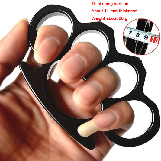 Thickened Metal Brass Knuckles Duster Four Fingers Fist Buckle Camping Broken Window Defense Boxing Finger Ring Life-saving EDC Tools